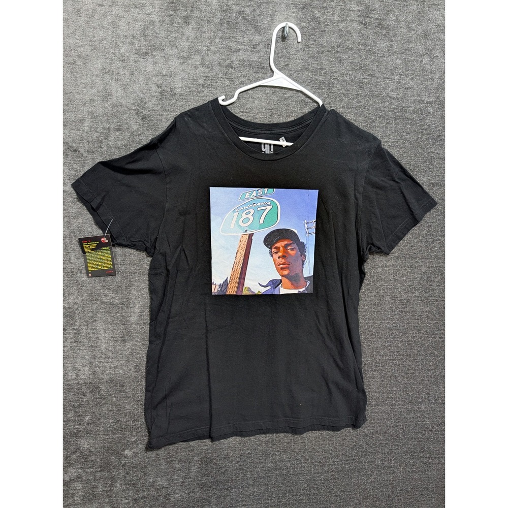 90s Legends Snoop Dogg California 187 Graphic T-Shirt Black Mens Large
